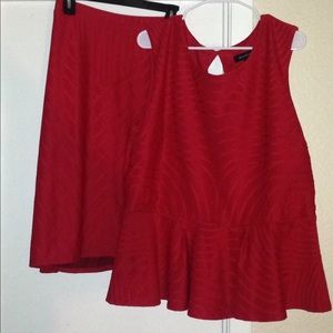 Peplum top and skirt set